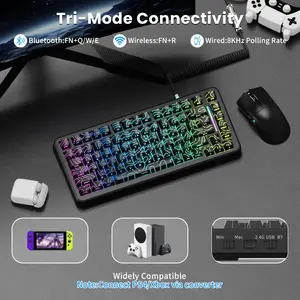 Attack Shark X82 PRO HE Wireless Rapid Trigger Gaming Keyboard – Hall Effect Magnetic Switch, 8KHz, Hot-Swap, RGB, Black Contour Line