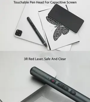 Rapoo XR200 Wireless Presenter with Touchable Pen Head – Red Laser Pointer, USB-C Rechargeable