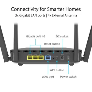 ASUS RT-AX52 AX1800 Dual Band WiFi 6 Router 1800Mbps High Speed Wireless Router OFDMA MU-MIMO Home Gaming Router