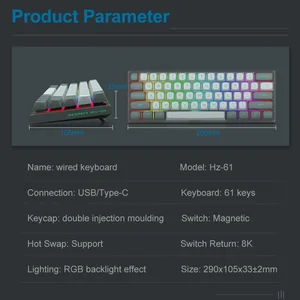 HZ-61 RGB Mechanical Keyboard 61 Keys 60% Compact
