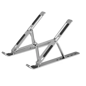 Foldable Desktop Laptop Stand Silver Portable Aluminum Riser