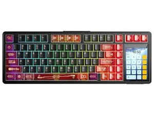 AULA L99 Crimson Shadow (Red + Black) Caramel Latte Switch Tri-Mode Mechanical Gaming Keyboard - Wireless Hot-Swap RGB
