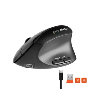 Meetion DirectorB2 Black Ergonomic Wireless Keyboard – Bluetooth + 2.4G, Built-In Battery, Type-C Charging