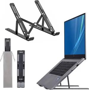 Full Angle Adjustable & Foldable Laptop Stand – Black Ergonomic Portable Laptop Holder