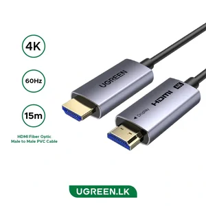 UGREEN Fiber Optic HDMI 2.1 Cable 15M – 8K 60Hz, 48Gbps, HDR10+, Dolby Atmos, VRR & ALLM