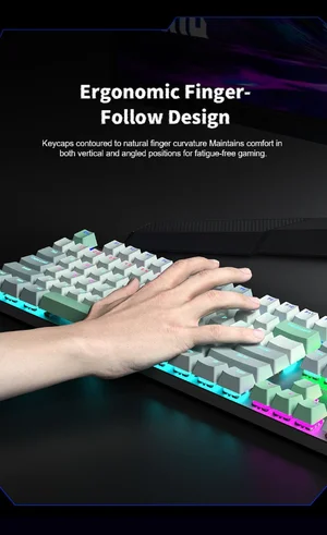 AULA S500 White + Green Red Switch Mechanical Gaming Keyboard