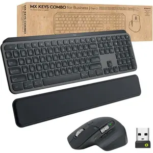 Logitech MX Keys Combo Gen 2 for Business Graphite - MX Keys Keyboard & MX Master 3S Mouse, Logi Bolt (920-010934)
