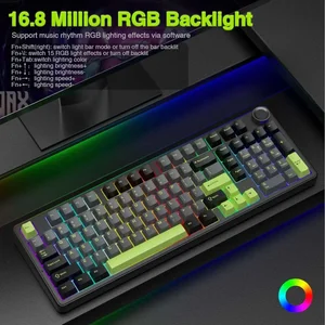 AULA F99 Pro Thunder Black (Black + Dark Blue + Orange) Star Vector Switch Tri-Mode Mechanical Gaming Keyboard - Wireless Hot-Swap RGB