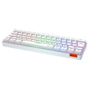 Meetion MK005 White 60% Mechanical Keyboard – USB Wired, OUTEMU Blue Switches, RGB Backlit