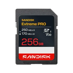 SanDisk Extreme PRO 256GB SDXC UHS-I Memory Card – Up to 250MB/s Read, 170MB/s Write, U3, V30, 4K UHD