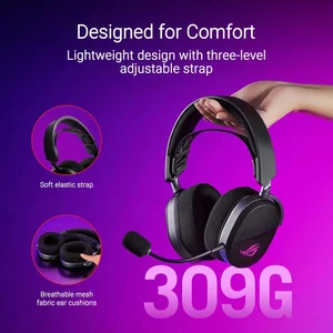ASUS ROG Pelta A501 Black Wireless Gaming Headset Tri-Mode Connectivity 7.1 Surround Sound Gaming Headphones for PC & Console