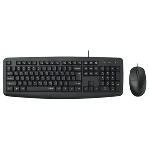 Rapoo NX1600 Wired Keyboard & Mouse Combo – Full-Size Spill-Resistant Keyboard with Palm Rest & 1000 DPI Mouse