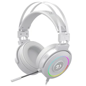 Redragon LAMIA 2 H320-RGB-1 RGB 7.1 Surround Sound Wired Gaming Headset with Free Headset Stand | Black & White Edition