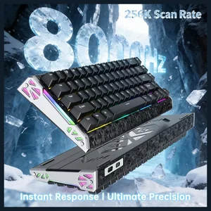 Attack Shark R68HE Carbon Fiber Wired Rapid Trigger Magnetic Switch Keyboard – 60%, 8KHz, RGB, Ink Shade