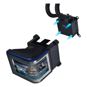 Lian Li GHS2OLDC36TB HydroShift II OLED Curved 360TL 360mm AIO Liquid CPU Cooler – Black, OLED Display Pump Head