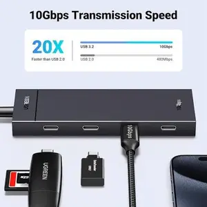 UGREEN 4-Port USB 3.0 Hub Multiport Expansion Adapter for Laptop PC
