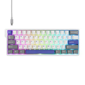 AULA Win60 HE MAX White + Grey + Blue Wing Chun Magnetic Switch Mechanical Gaming Keyboard
