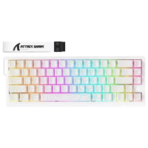 Attack Shark X68PRO HE Tri-Mode Wireless Rapid Trigger Keyboard – 60% Magnetic Switch, RGB, Coiled Cable, White Contour