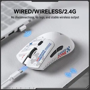 ONIKUMA DM01 White Tri-Mode Wireless Gaming Mouse - 12800 DPI, Ultra Light 57g, RGB