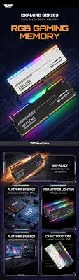 darkFlash Explorer RGB 16GB DDR4 3200MHz Gaming RAM – XMP Up to 3600MHz, Desktop Memory