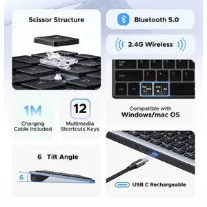 UGREEN K552 Wireless Bluetooth USB Keyboard Grey | Multi-Device Keyboard