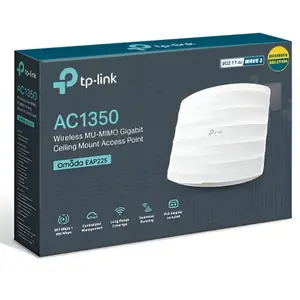 TP-Link EAP225 Access Point | AC1350 Dual-Band Wi-Fi | MU-MIMO Technology | Gigabit Ethernet Port | Ceiling/Wall Mountable | Omada Mesh Compatible