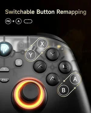 EasySMX D05 PC Controller - Enhanced Wireless Bluetooth Pro Controller with Charging Dock/Hall Sensor/RGB Lighting, No Stick Drift, No Dead Zone, Work for Windows PC, Android, Steam and Switch