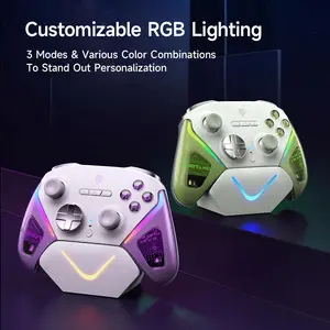 EasySMX D10 Farout Purple Wireless Gamepad Pro PC Controller for Windows/Switch/Android/iOS - TMR Anti-Drift Joysticks, Dual-Mode Triggers & Smart Charging Dock & Full Mechanical Keys &1000Hz Poing Rate