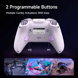 EasySMX D10 Farout Purple Wireless Gamepad Pro PC Controller for Windows/Switch/Android/iOS - TMR Anti-Drift Joysticks, Dual-Mode Triggers & Smart Charging Dock & Full Mechanical Keys &1000Hz Poing Rate