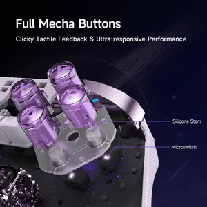 EasySMX D10 Farout Purple Wireless Gamepad Pro PC Controller for Windows/Switch/Android/iOS - TMR Anti-Drift Joysticks, Dual-Mode Triggers & Smart Charging Dock & Full Mechanical Keys &1000Hz Poing Rate