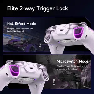 EasySMX D10 Farout Purple Wireless Gamepad Pro PC Controller for Windows/Switch/Android/iOS - TMR Anti-Drift Joysticks, Dual-Mode Triggers & Smart Charging Dock & Full Mechanical Keys &1000Hz Poing Rate