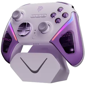 EasySMX D10 Farout Purple Wireless Gamepad Pro PC Controller for Windows/Switch/Android/iOS - TMR Anti-Drift Joysticks, Dual-Mode Triggers & Smart Charging Dock & Full Mechanical Keys &1000Hz Poing Rate