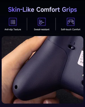 EasySMX X05 Pro Wireless PC Controller – Soft-Click Low-Noise Buttons, Dual-Stage Impulse Triggers, Hall Joysticks with 1000Hz Polling, 2 Programmable Buttons, 1000mAh Battery, Multi-Platform Controller for PC/Switch/Android/iOS - Aurora Purple