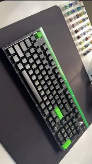 Attack Shark R98 Carbon Fiber Rapid Trigger Magnetic Switch Keyboard – 98-Key, 8000Hz, Green