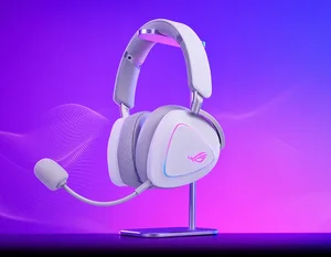 ASUS ROG Delta II A701 White Wireless Gaming Headset Tri-Mode Connectivity Hi-Res Audio RGB Gaming Headphones for PC Console