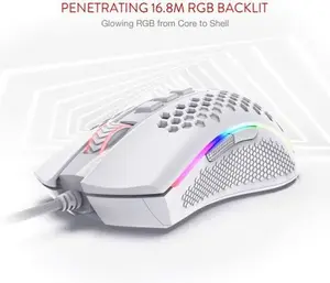 Redragon Storm Elite M988W-RGB White Wired Gaming Mouse 85g Ultralight 32000 DPI