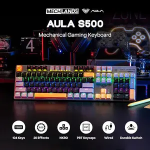 AULA S500 Black + Blue Blue Switch Mechanical Gaming Keyboard