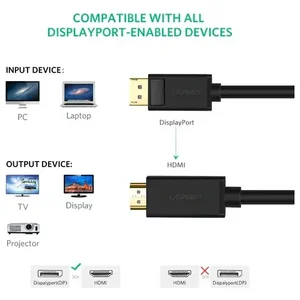 UGREEN DisplayPort to HDMI 4K Cable 3M | DP Male to HDMI Male Converter