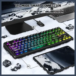 Attack Shark X87 Ultra Wireless Mechanical Keyboard – TKL, Tri-Mode 2.4GHz 8K / Bluetooth / USB-C, RGB, Ink Shade