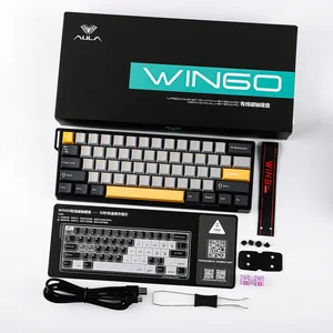 AULA Win60 HE MAX Grey + Yellow + Black Wing Chun Magnetic Switch Mechanical Gaming Keyboard
