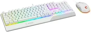 MSI VIGOR GK30 COMBO WHITE US Wired Gaming Keyboard & Mouse Set – 6-Zone RGB Keyboard, GM11 White Mouse, Gaming Combo Kit