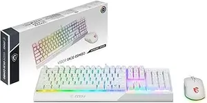MSI VIGOR GK30 COMBO WHITE US Wired Gaming Keyboard & Mouse Set – 6-Zone RGB Keyboard, GM11 White Mouse, Gaming Combo Kit