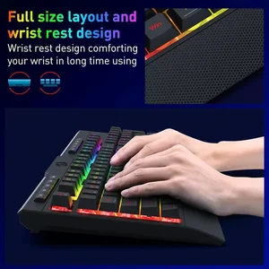 Redragon SHIVA PRO K525 PRO RGB Tri-Mode Gaming Keyboard – Wireless 2.4GHz, Bluetooth & USB-C Wired Mechanical Feel Keyboard with Macro Keys