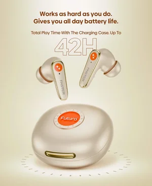 Faster Futura Ai-200 Wireless Earbuds – AI Voice Assistant, ANC+ENC, AI Translator, Up to 42 Hrs Playtime