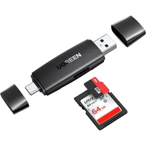UGREEN USB 3.0 Dual Card Reader SD + TF MicroSD | Fast Memory Card Reader for PC Laptop