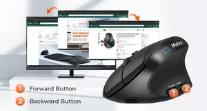 Meetion BTM008 Ergonomic Wireless Mouse – 2.4G + Dual Bluetooth, Up to 2400 DPI, 100 Hours Battery