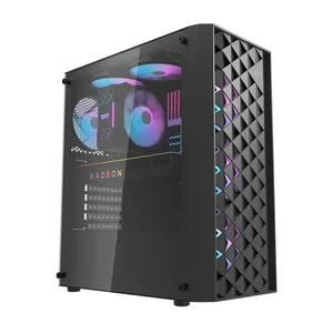 Darkflash DK351 ATX Gaming PC Case Black - Dragon Scale Mesh Tempered Glass Mid Tower with 4 ARGB Fans, 360mm Radiator Support Cabinet for Gaming PC