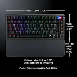 ASUS ROG Azoth Extreme PBT Wireless Gaming Keyboard – NX Snow RGB 75% Mechanical Keyboard