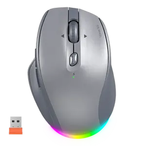 Meetion BTM007 Rechargeable Ergonomic Wireless Mouse – 2.4G + Dual Bluetooth, RGB, Up to 2400 DPI