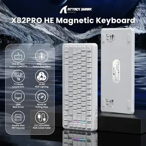 Attack Shark X82 PRO HE Wireless Rapid Trigger Gaming Keyboard – Hall Effect Magnetic Switch, 8KHz, Hot-Swap, RGB, Manga Keycaps